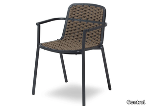 ALESSIA - Stackable aluminium outdoor chair with armrests _ Contral