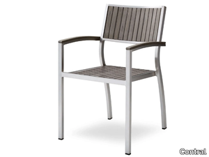 BAVARIA - Stackable aluminium chair with armrests _ Contral