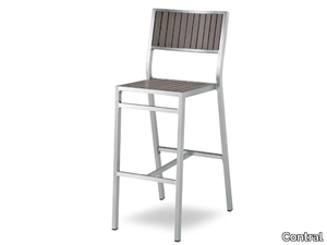 BAVARIA - High Anodized aluminium stool with back _ Contral