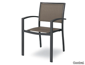 MEDITEX - Stackable aluminium outdoor chair with armrests _ Contral