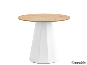 DIX - Round melamine-faced chipboard table with painted sheet _ Connubia