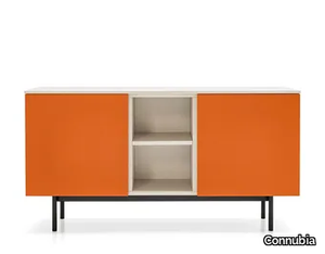 MADE - Melamine-faced sideboard with doors and open compartments _ Connubia