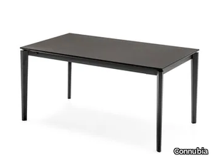 PENTAGON FAST - Extending ceramic dining table with metal base _ Connubia