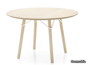 TRIA - Round wood veneer table _ Connubia