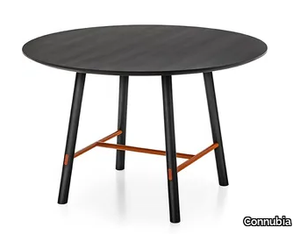 YO! - Round wood veneer table with beech base _ Connubia