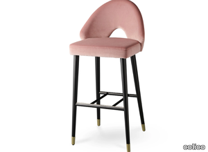 DIANA F.SS - Stool upholstered in fabric with ash base _ colico