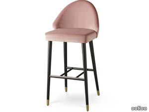 DIANA.SS - Stool upholstered in fabric with ash base _ colico