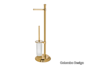 HERMITAGE B3318 - Chromed brass toilet roll holder / toilet brush _ Colombo Design