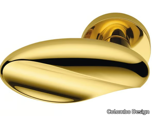 MOON BD 15 R-RY - Brass door handle on rose _ Colombo Design