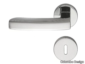 VIOLA AR 21 R-RY - Brass door handle on rose with lock _ Colombo Design