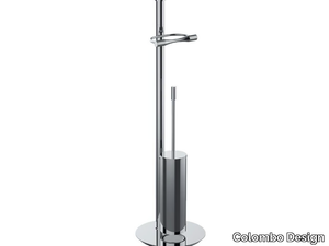 ISOLE2 B9407N - Chromed brass toilet roll holder / toilet brush _ Colombo Design