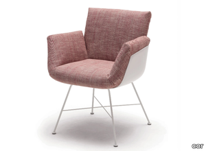 ALVO - Upholstered fabric chair with armrests _ COR