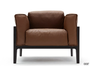 ELM - Leather armchair with armrests _ COR