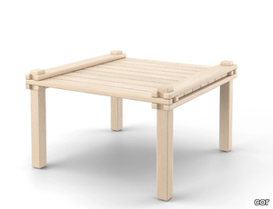 FARMER - Square solid wood garden side table _ COR