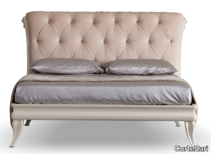 GASTON - Leather double bed with upholstered headboard _ CorteZari