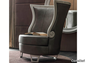 GAUDÌ - Leather armchair with armrests _ CorteZari