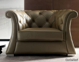 PASCAL - Tufted upholstered leather armchair _ CorteZari