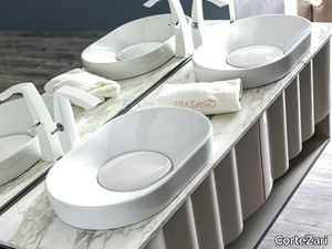 LEON - Countertop oval ceramic washbasin _ CorteZari