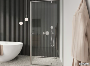 OUTLINE - Corner tempered glass shower cabin with pivot door _ coram