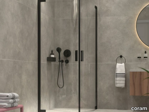 AVENUE - Semicircular glass shower cabin with hinged door _ coram