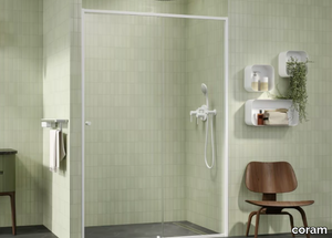 OUTLINE - Niche tempered glass shower cabin with sliding door _ coram