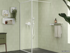 OUTLINE - 2 places tempered glass Walk in shower _ coram