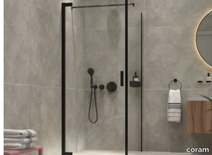 AVENUE - Corner glass shower cabin with hinged door _ coram