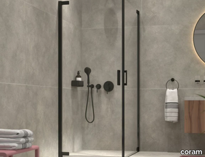 AVENUE - Corner glass shower cabin with hinged door _ coram