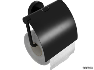 NEMOX BLACK - Metal toilet roll holder with cover _ coram