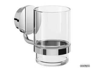 OPAL CHROME - Wall-mounted Glass and Stainless Steel toothbrush holder _ coram