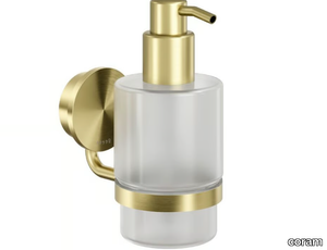 OPAL GOLD - Wall-mounted Glass and Stainless Steel Bathroom soap dispenser _ coram