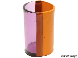 TWO LINES S - Round resin vase _ corsi design