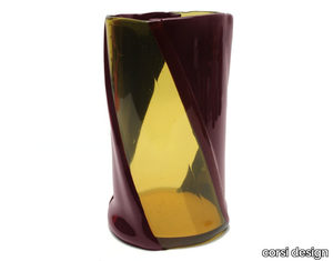 TWIRL L - Round resin vase _ corsi design