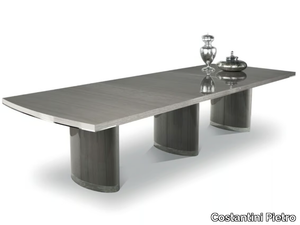 GRANDE - Rectangular solid wood table with steel details _ Costantini Pietro