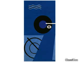 BLUE MARINE - Rectangular wool rug with geometric shapes _ ClassiCon