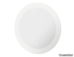 CANVASS - Round wall-mounted aluminium mirror with integrated lighting _ Crosswater