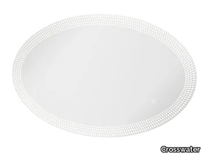 CANVASS - Oval wall-mounted aluminium mirror with integrated lighting _ Crosswater