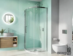 INFINITY - Corner tempered glass shower cabin with sliding door _ Crosswater