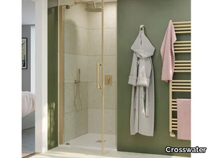 Rectangular shower tray - Niche tempered glass shower cabin with pivot door _ Crosswater