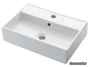 TURIN - Rectangular Countertop porcelain handrinse basin _ Crosswater