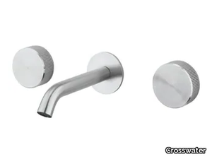 3ONE6 - 3 hole wall-mounted washbasin tap with individual rosettes _ Crosswater