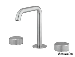 3ONE6 - Countertop 3 hole washbasin tap with individual rosettes _ Crosswater