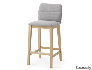 AURA 65-82 CS - High fabric stool with back _ Crassevig