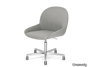 ELBA R SW - Swivel upholstered chair with castors _ Crassevig