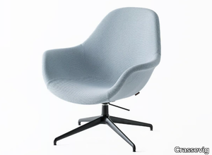 POLA LOUNGE LP/PB3 - Swivel fabric armchair with armrests with 4-spoke base _ Crassevig