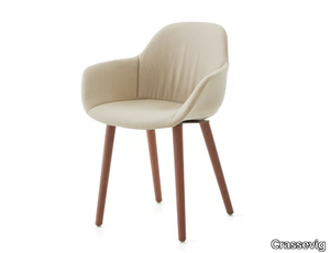 POLA ROUND P/4W OU - Upholstered fabric chair with armrests _ Crassevig