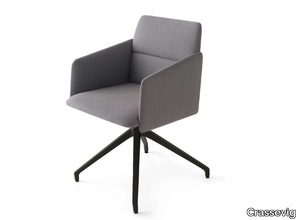 AURA P PB - Trestle-based upholstered office chair _ Crassevig