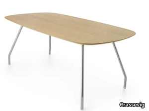 WORKTOP MONO 185 - Oval wood veneer table _ Crassevig