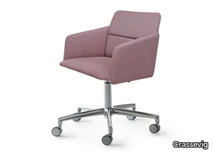 AURA P SW - Upholstered office chair with 5-Spoke base _ Crassevig