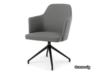 AXEL 86P PB - Swivel upholstered trestle-based chair _ Crassevig